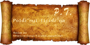 Polónyi Ticiána névjegykártya